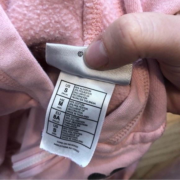 Walt Disney World Pink Hooded Sweatshirt Small Kids Pink Mickey Mouse Jeweled - Picture 7 of 7